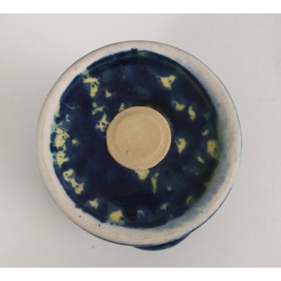 Vintage Spackleware Stoneware Blue Milk Can Salt & Pepper Shakers USA - Picture 9 of 16